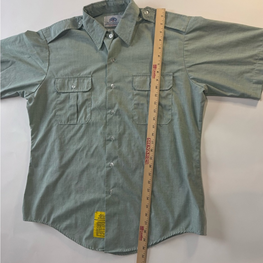US Military DSCP AG-415 Shirt Mens Size 17 Green Short Sleeve Uniform - Picture 3 of 11
